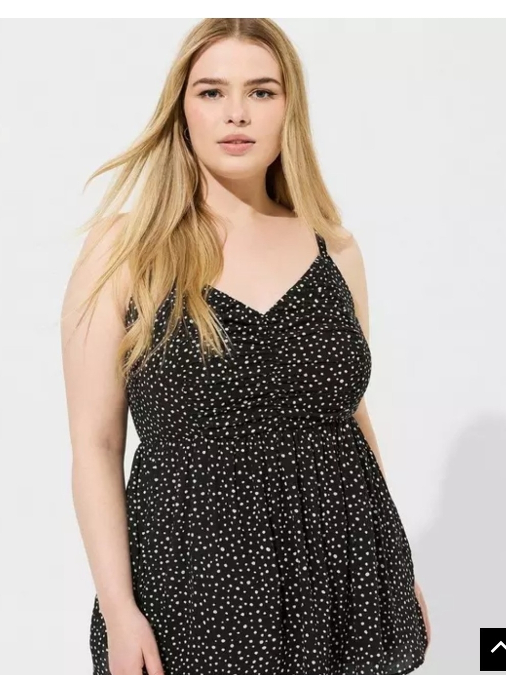 Torrid Babydoll Chiffon Shirred V Neck
